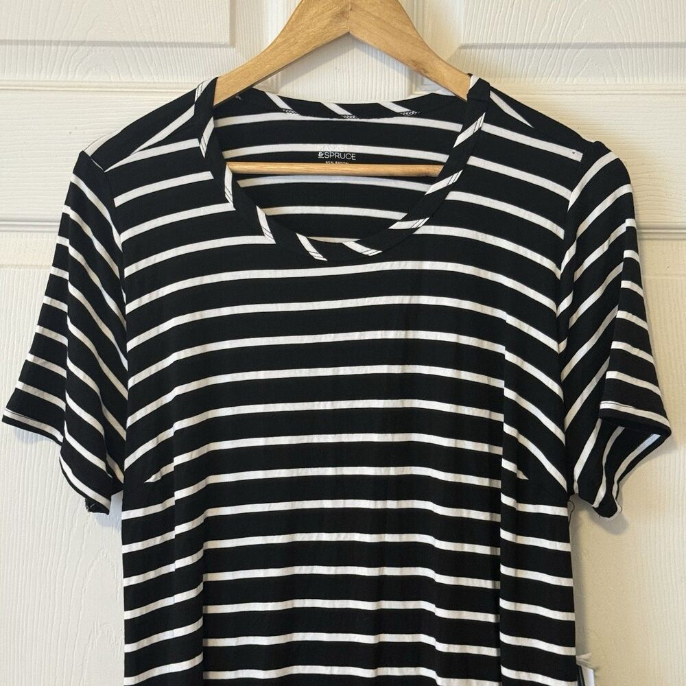 NWT Market & Spruce Stitch Fix Black & White Striped Knit Midi Dress 1X - Picture 3 of 8